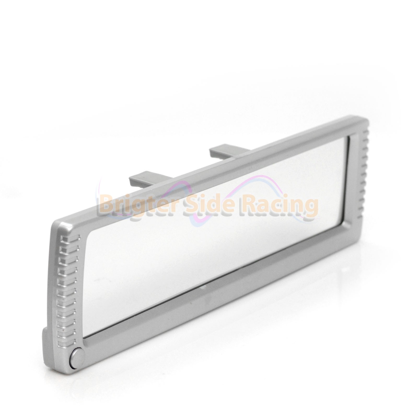 WIDE 275MM LONG INTERIOR REAR VIEW MIRROR BLUE LED MAP LIGHTS SILVER